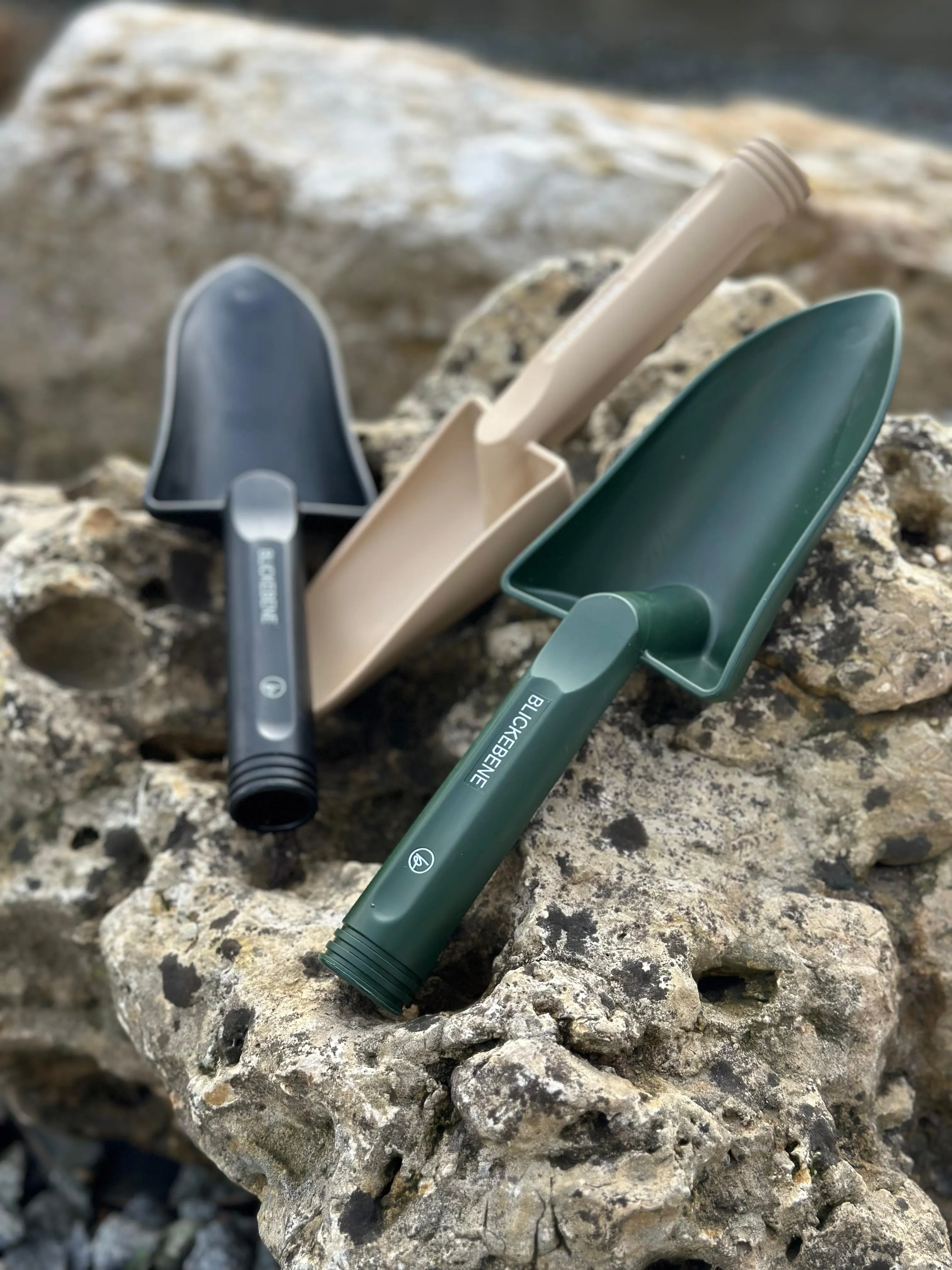 Gartenschaufel Set Schwarz Beige Tannengrün 1