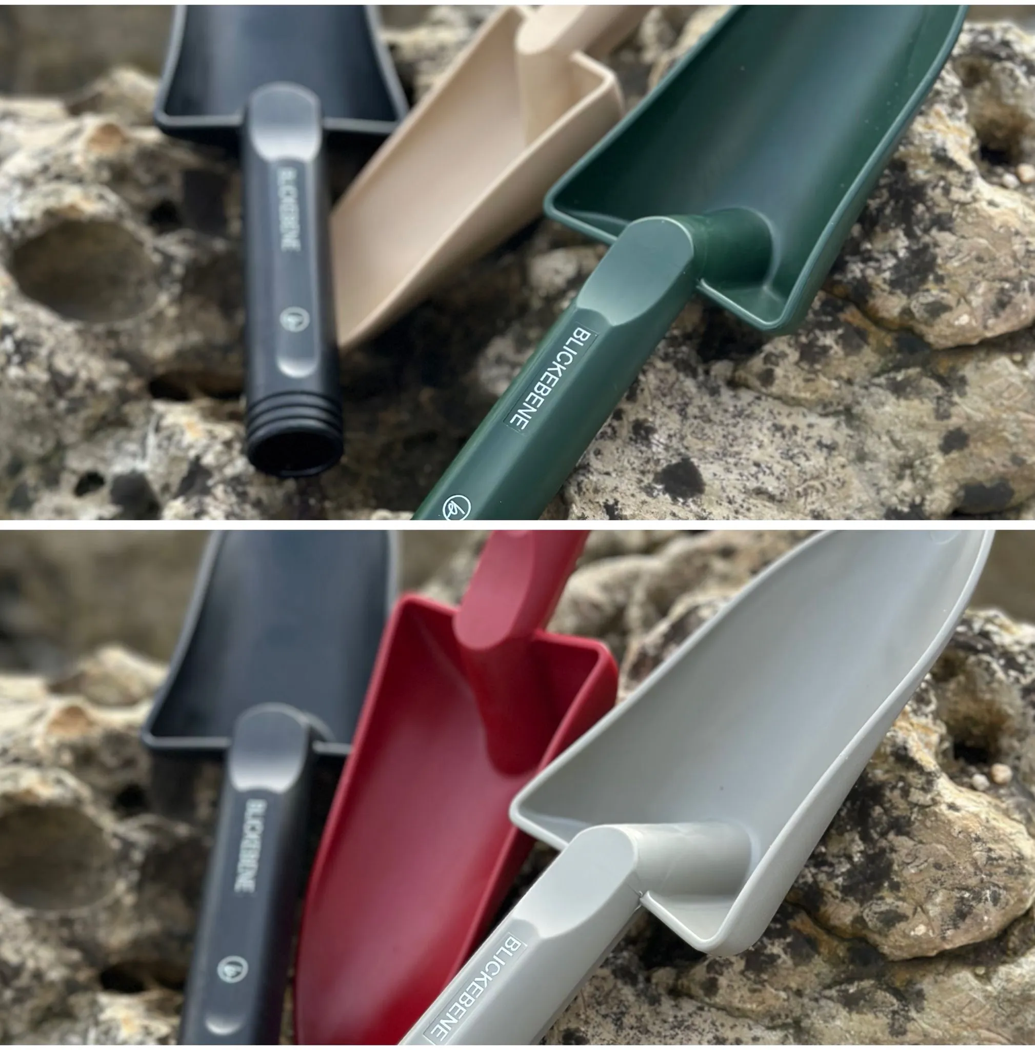 3er Set bunte Gartenschaufeln von Blickebene